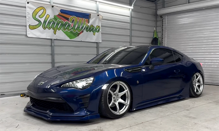 Toyota 86 Air Suspension Install Toyota 86 lowered with custom air suspension installation by Slap A Wrap